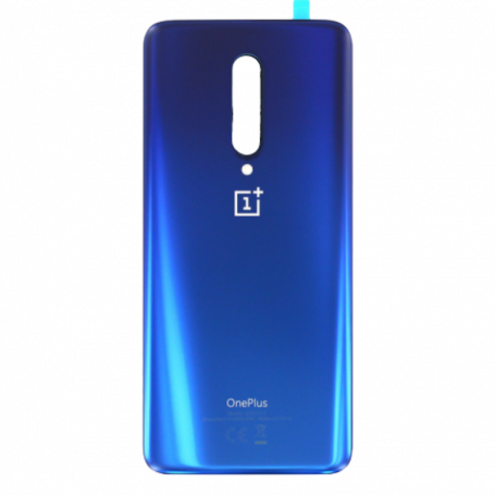 Vitre arrière OnePlus 7 Pro Bleu - Avec logo + Adhesif