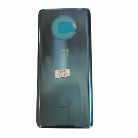 Vitre arrière OnePlus 7T Bleu - Avec logo + Adhesif