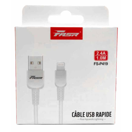 Câble Lightning / USB - FASR FS-CA3I - 1M - Blanc