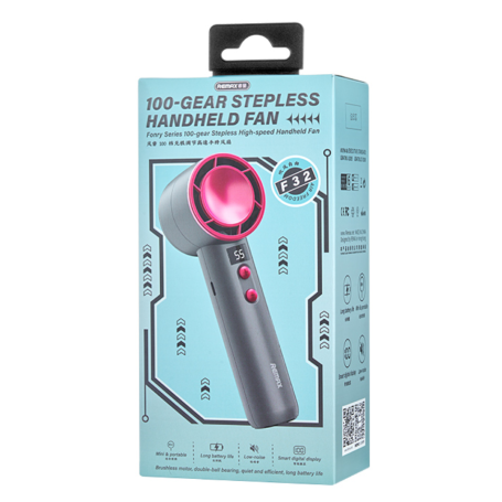 Ventilateur Portable 4000 mAh REMAX F32 Série Fonry – Ultra Haute Vitesse – 100 Vitesses Réglables - Violet Métallisé