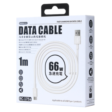 Remax Marlik Series RC-175a 66W USB / USB-C Cable - 1M - White