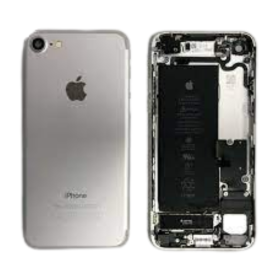 Complete iPhone 7 Silver Chassis with Charging Connector & Battery - Grade AB Quality for Replacement