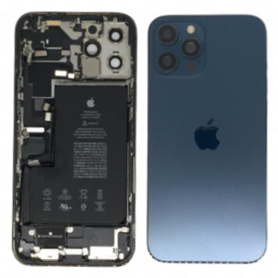 Buy iPhone 12 Pro Max Blue Back Cover Housing with Charging Connector Battery Grade AB Original Disassembled