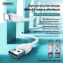 Câble USB / Lightning 2.4A Remax RC-138i - 1M - Blanc