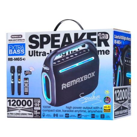 REMAX Party Light RB-M65 12000 mAh Wireless Speaker - 120W - Black