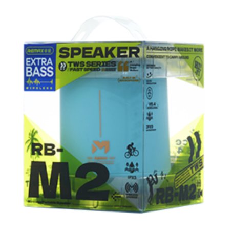 REMAX RB-M2 1200mAh Portable Wireless Speaker - 10M Transmission Distance - IPX5 - Blue