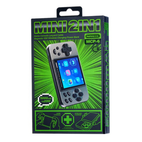 Remax MCP-6 2-in-1 5000mAh Magnetic Console and Power Bank - 20W - Tarnish