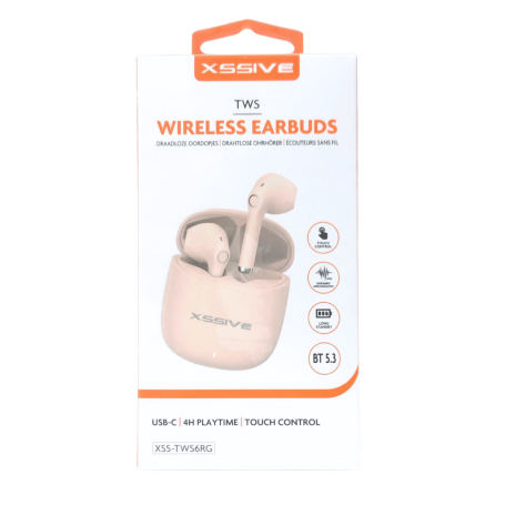 Écouteurs Bluetooth + boîtier de chargement  XSSIVE XSS-TWS6RG - Or Rose
