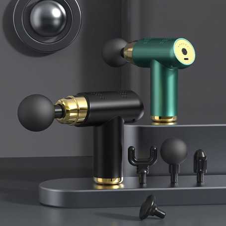 Mini Pistolet de Massage pour Méridien et Fitness avec Affichage LCD - Noir
