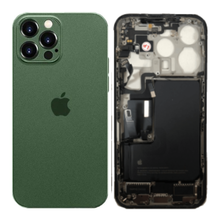 Back Cover Housing iPhone 12 Pro Max Green - Charging Connector (Original Dismantled) Grade B