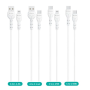 Set de Câble 4-en-1 - 5 X USB-A/USB-C & 5 X USB-A/Lightning & 5 X USB-C/Lightning & 10 X USB-C/USB-C- Devia - 25 PCS