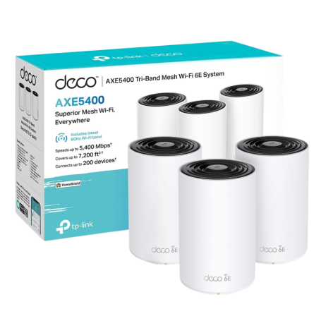 Routeur sans Fils Deco XE75 Tri-Bande (2,4 GHz / 5 GHz / 6 GHz) Wi-Fi 6E (802.11ax) TP-LINK AXE5400 - Blanc