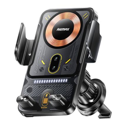 REMAX RM-C27 15W 2-Motor Smart Rotating Wireless Charging Holder for Car - Black