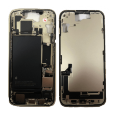 Back Cover Housing iPhone 15 without Back Glass Yellow Battery (Original Dismantled) Grade AB