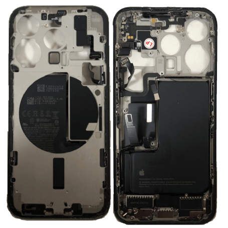 iPhone 15 Pro Chassis without Rear Glass with Titanium Battery Black (Original Disassembled) Grade A