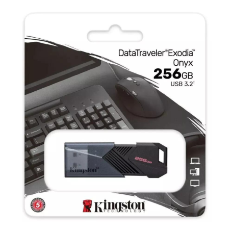 Kingston DataTraveler Exodia Onyx 256GB USB Flash Drive - Portable & Sleek Storage Solution in Black