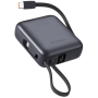 XSSIVE XSS-PB45MINI Mini Power Bank 10000mAh – Built-in USB-C & Lightning Cables - Black