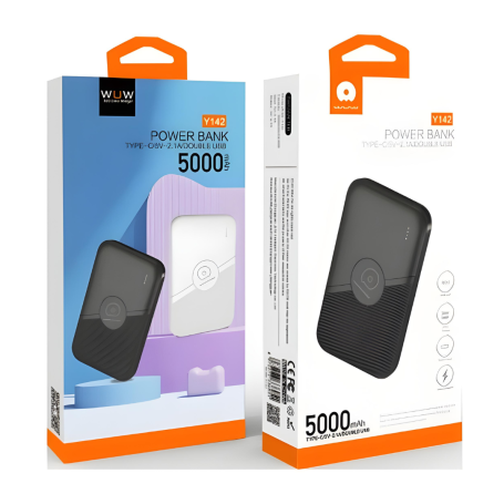 Power Bank 5000mAh Fast Charging +USB C Noir - WUW Y142