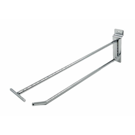 Tiges doubles avec porte-étiquette – 20 cm – Chromé - 10 PCS