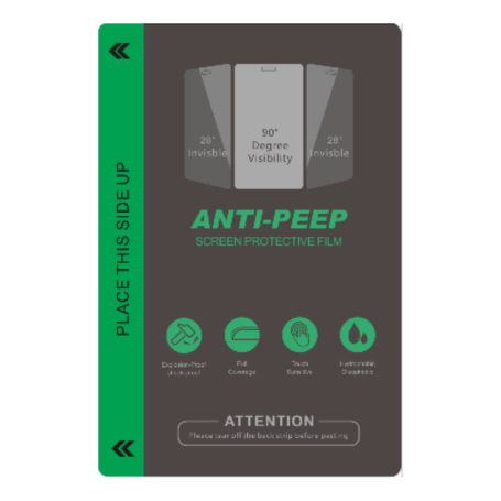 Film Protection Anti Espion Matte Green Série G03 - 50 Pcs