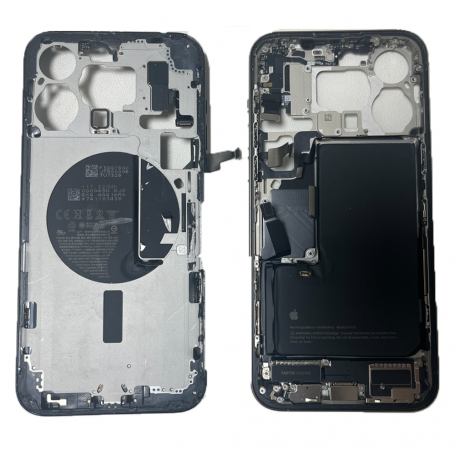 Back Cover Housing iPhone 15 Pro Max without Back Glass Blue Titanium Battery eSIM US (Original Dismantled) Grade B