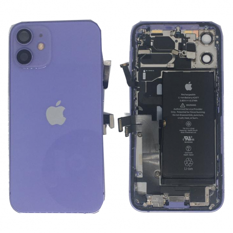 Châssis Complet iPhone 12 Mini Violet Origine Démonté - Connecteur de Charge et Batterie Inclus Grade AB