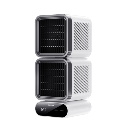 Ventilateur oscillant à double turbocompresseur à affichage numérique REMAX RS-ZF12 - Blanc