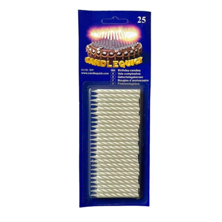 Candle Quick 25 Pcs 6cm Birthday Candles - White