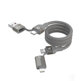 Devia Ultra 2 4-in-1 Woven Magnetic Cable 60W 1.2M - Titanium | EasyMobile
