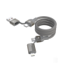 Câble magnétique tissé multifonction 4 en 1 Ultra 2  60W 1.2M Devia - Titane