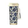 Insulated Stainless Steel Water Bottle with Widened Carrying Rope 530ml - Blue Leaves