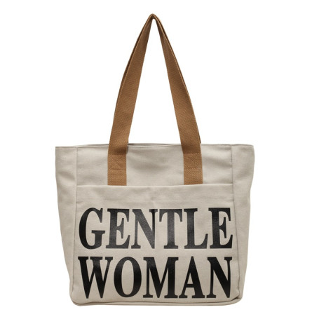 Canvas shoulder bag 33*41*12cm - Grey Black
