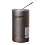 Bouteille d'eau en acier inoxydable isotherme avec paille en acier inoxydable 350ML - Gris