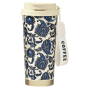 Insulated Stainless Steel Water Bottle with Widened Carrying Rope 530ml - Blue Leaves