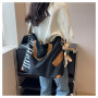 Canvas shoulder bag 41*34*11cm - Black