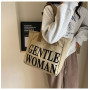 Canvas shoulder bag 33*41*12cm - Khaki Black