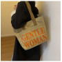 Canvas shoulder bag 33*41*12cm - Khaki Orange