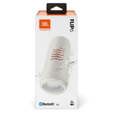 JBL Flip 6 Wireless Bluetooth Speaker - JBLFLIP6WHT - White