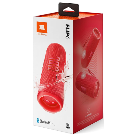 JBL Flip 6 Wireless Bluetooth Speaker - JBLFLIP6RED - Red