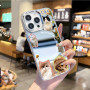 Mirror Silicone Protective Case with Cat Image for iPhone