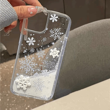 Moving Snowflakes Soft Glue Protective Case for iPhone