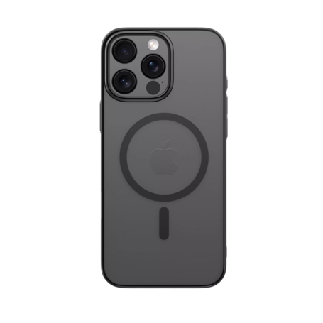 Silicone Case with MagSafe iPhone 16 Pro Max Transparent (Devia) Black