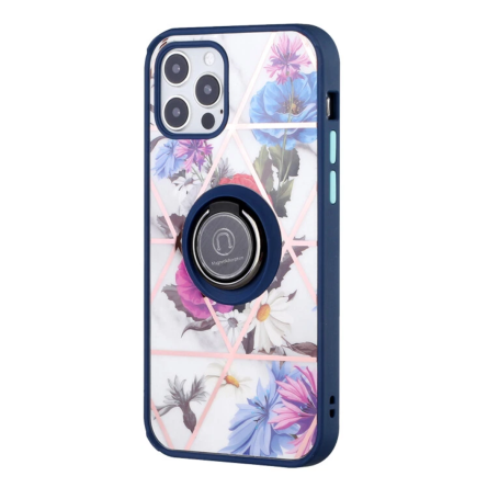 Coque pour iPhone 13 Pro Max au design moulé unique avec anneau magnétique et support