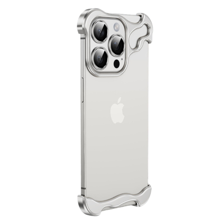 Borderless Metal Protective Case + Special Shape - Silver