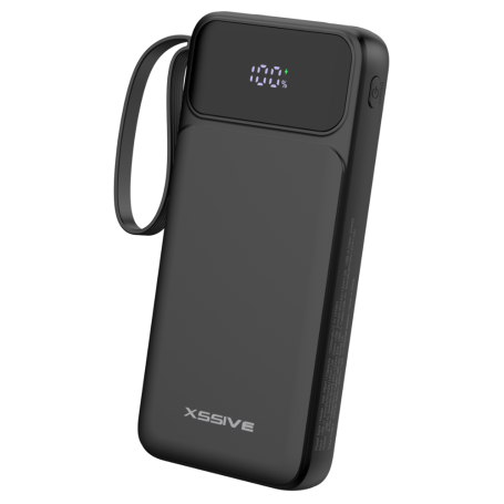 Power Bank 10000mAh XSSIVE XSS-PB47 - 4 USB-C/Lightning/USB-A/MICRO-USB Cables - Black