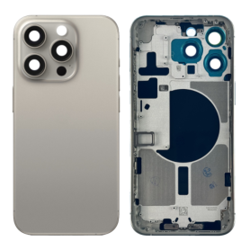 Empty Frame without Rear Glass for iPhone 15 Pro Natural Titanium Original Disassembled Grade AB - Premium Replacement Part