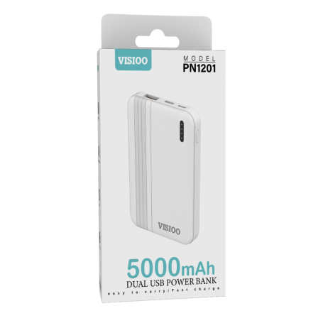 Power Bank 5000mAh - VISIOO PN1201 - White