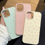 Coque en silicone pour iPhone avec texture "Litchi" - Fleurs sur toute la surface