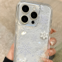 Coque transparente pour iPhone - Effet sable liquide dynamique - Neige hiver