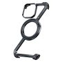 iPhone Protection Case without Borders with Rotating Support, MagSafe Magnetic and Shockproof Metal Frame